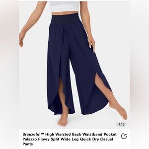 HALARA Breezeful High Waisted Back Waistband Pocket Palazzo Flowy Pant